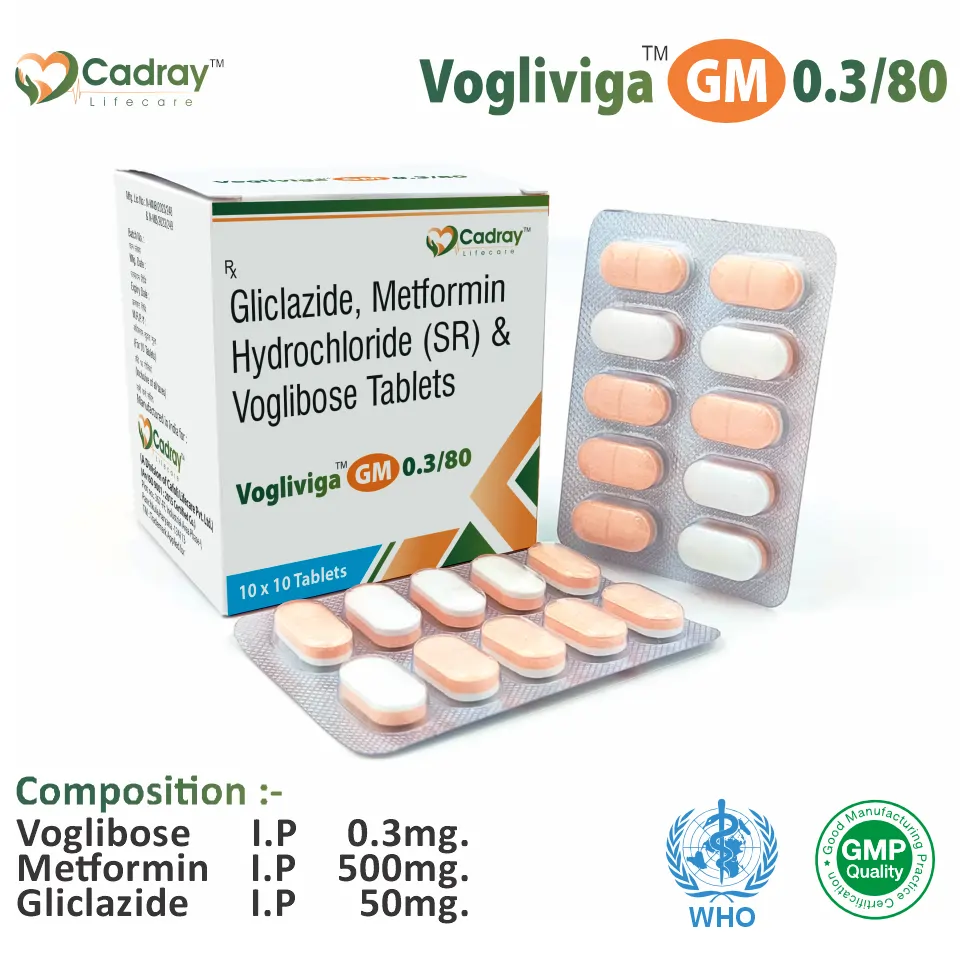 Voglibose Metformin Gliclazide Anti-Diabetic Tablet Packaging